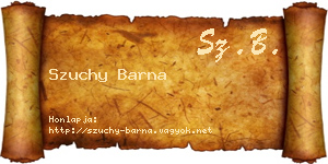 Szuchy Barna névjegykártya